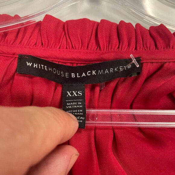 WHBM Womens Sleeveless Maxi Dress Ruffle Neck Red Size XXS - Picture 8 of 9